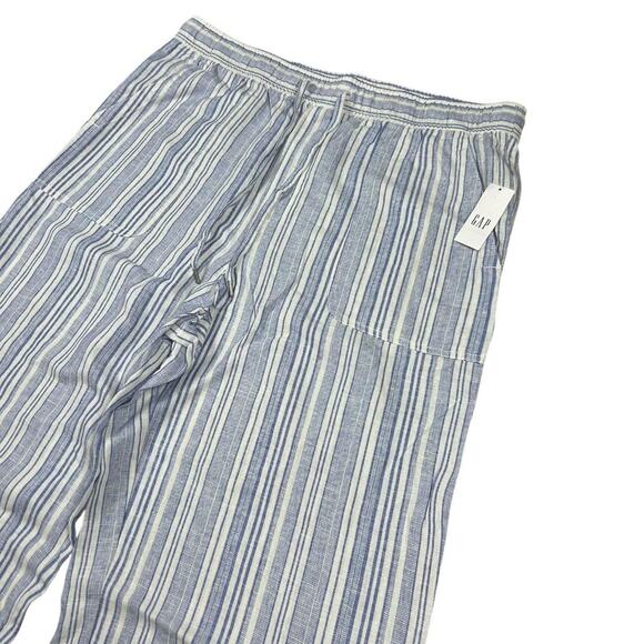 Gap NWT Blue Pin Stripe Linen Blend Pants - Picture 2 of 5